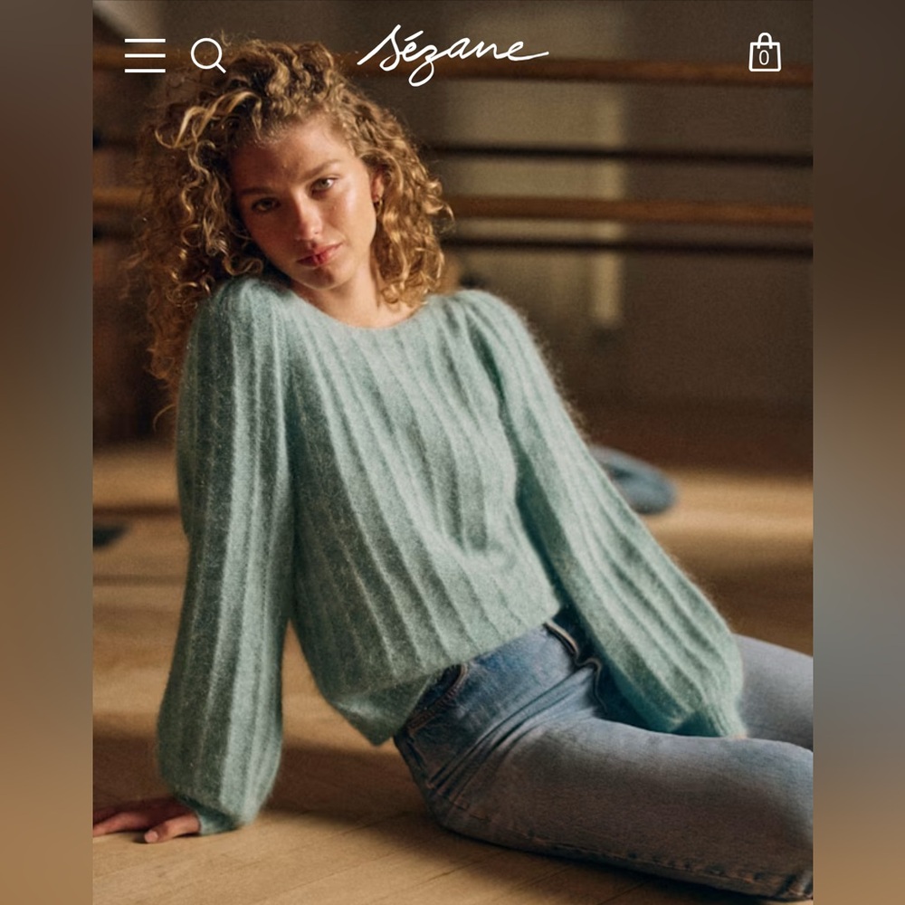 Sezane Aretha Jumper Frosted Blue Size S